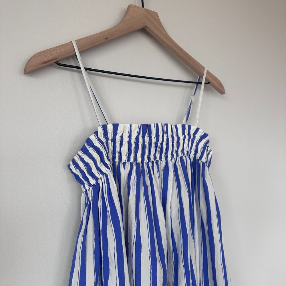 Madewell A-Line Blue Striped Midi Dress size XXS - Picture 2 of 4